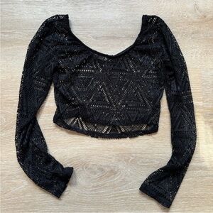 LA Hearts Mesh Crop Top